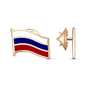 Значок Флаг России из золоченого серебра с эмалью
