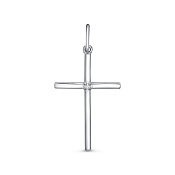 Подвеска крест из серебра с фианитом
