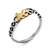 Кольцо Золотая Рыбка из серебра
