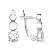 Серьги геометрические бижутерия с фианитами