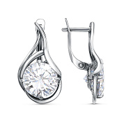 Серьги из серебра с фианитами