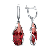 Серьги из серебра с фианитами