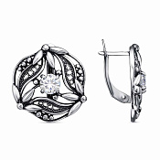 Серьги из серебра с фианитами