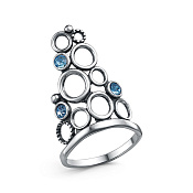 Кольцо геометрическое широкое бижутерия с ювелирным стеклом