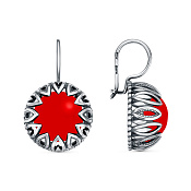 Серьги винтажные бижутерия с иск. кораллом