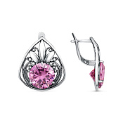 Серьги ажурные винтажные бижутерия с фианитами