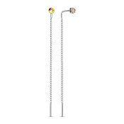 Серьги продёвки бижутерия с ювелирным стеклом