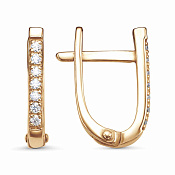 Серьги дорожки из золоченого серебра с фианитами