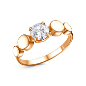 Кольцо геометрическое бижутерия с фианитом