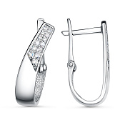 Серьги из серебра с фианитами
