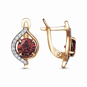 Серьги из золоченого серебра с фианитами