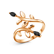 Кольцо широкое с алмазной гранью Веточка бижутерия с фианитами