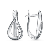 Серьги с алмазной гранью из серебра