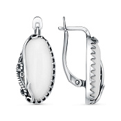 Серьги ажурные винтажные из серебра с иск. агатом