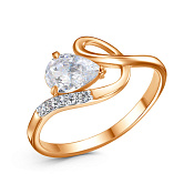 Кольцо дорожка из золоченого серебра с фианитами