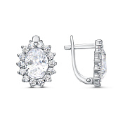 Серьги из серебра с фианитами