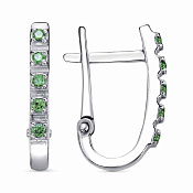Серьги из серебра с иск. шпинелью