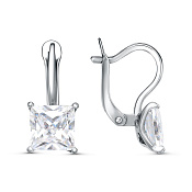 Серьги из серебра с фианитами