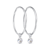 Серьги конго бижутерия с фианитами