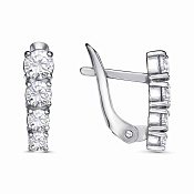 Серьги из серебра с фианитами