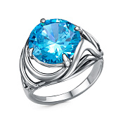 Кольцо винтажное из серебра с фианитом