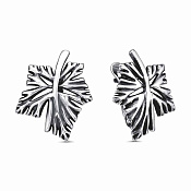 Серьги Кленовые листья из серебра