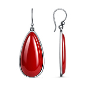 Серьги длинные с подвесками бижутерия с иск. кораллом