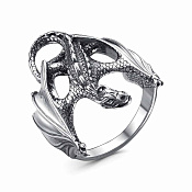 Кольцо Дракон из серебра
