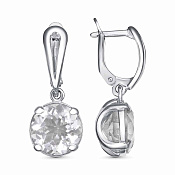 Серьги из серебра с горным хрусталем