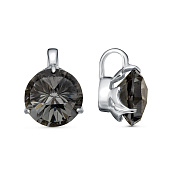 Подвеска из серебра с иск. дымчатым кварцем