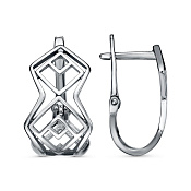 Серьги геометрические из серебра