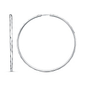 Серьги конго с алмазной гранью 45 мм из серебра