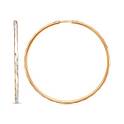 Серьги конго с алмазной гранью 45 мм из золоченого серебра