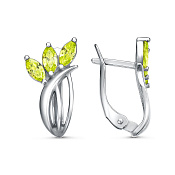 Серьги из серебра с фианитами