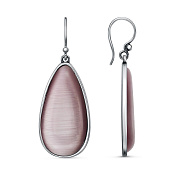 Серьги длинные с подвесками бижутерия с иск. кошачьим глазом