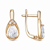 Серьги из золоченого серебра с фианитами