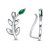 Серьги клаймберы с алмазной гранью бижутерия с иск. шпинелью