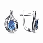 Серьги из серебра с фианитами
