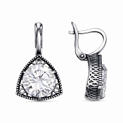 Серьги из серебра с фианитами