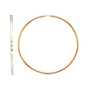 Серьги конго с алмазной гранью 60 мм из золоченого серебра