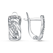 Серьги из серебра с фианитами