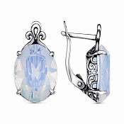 Серьги из серебра с ювелирным стеклом