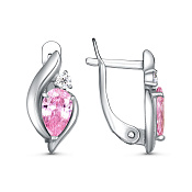 Серьги из серебра с фианитами