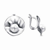 Серьги из серебра с имитацией жемчуга