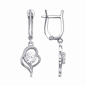 Серьги с подвесками бижутерия с фианитами