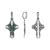 Подвеска крест бижутерия с иск. шпинелью