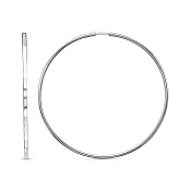 Серьги конго с алмазной гранью 60 мм из серебра