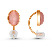 Серьги продёвки бижутерия с иск. кошачьим глазом