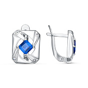 Серьги бижутерия с иск. шпинелью и ювелирным стеклом