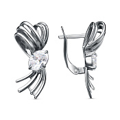 Серьги из серебра с фианитами